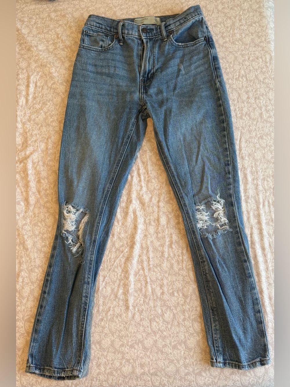 Abercrombie & Fitch Distressed Blue Skinny Jeans